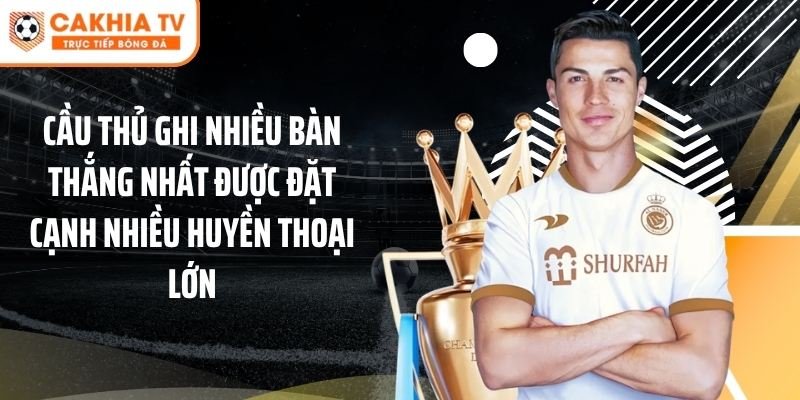 Cầu thủ ghi nhiều bàn thắng nhất được đặt cạnh nhiều huyền thoại lớn
